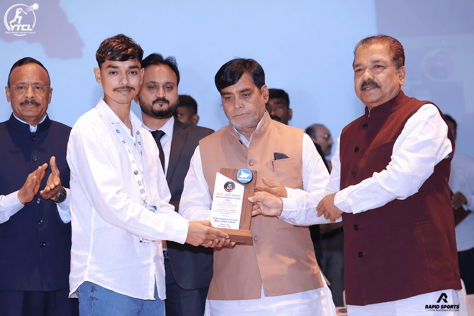 Founder receiving Young Entrepreneur Award